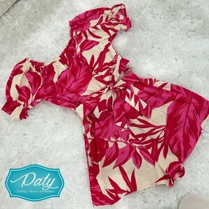 Flying Tomato Pink and Cream Floral Skirt